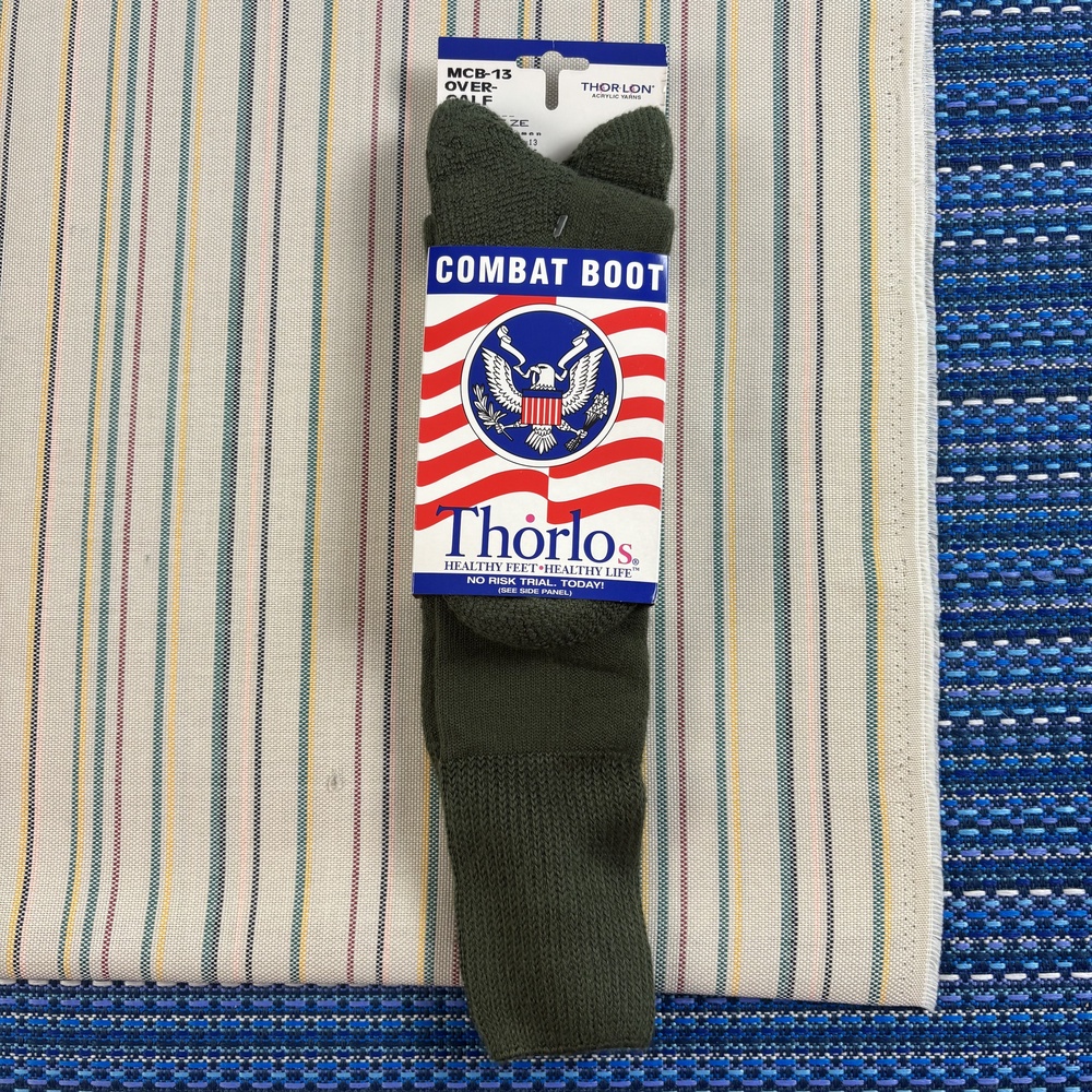 Thorlos Mens 10-13 Green Combat Boot Socks Over Calf Cushioned Military NEW NWT